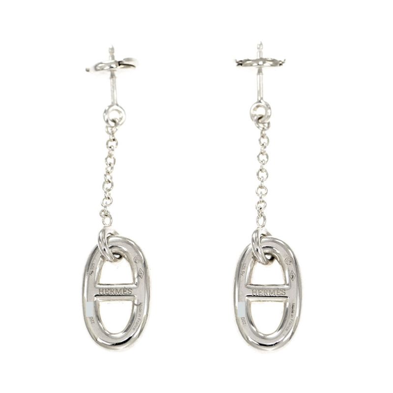 Hermes Chaine D'ancre Earrings Farande Ag925 Silver Jewelry Accessories