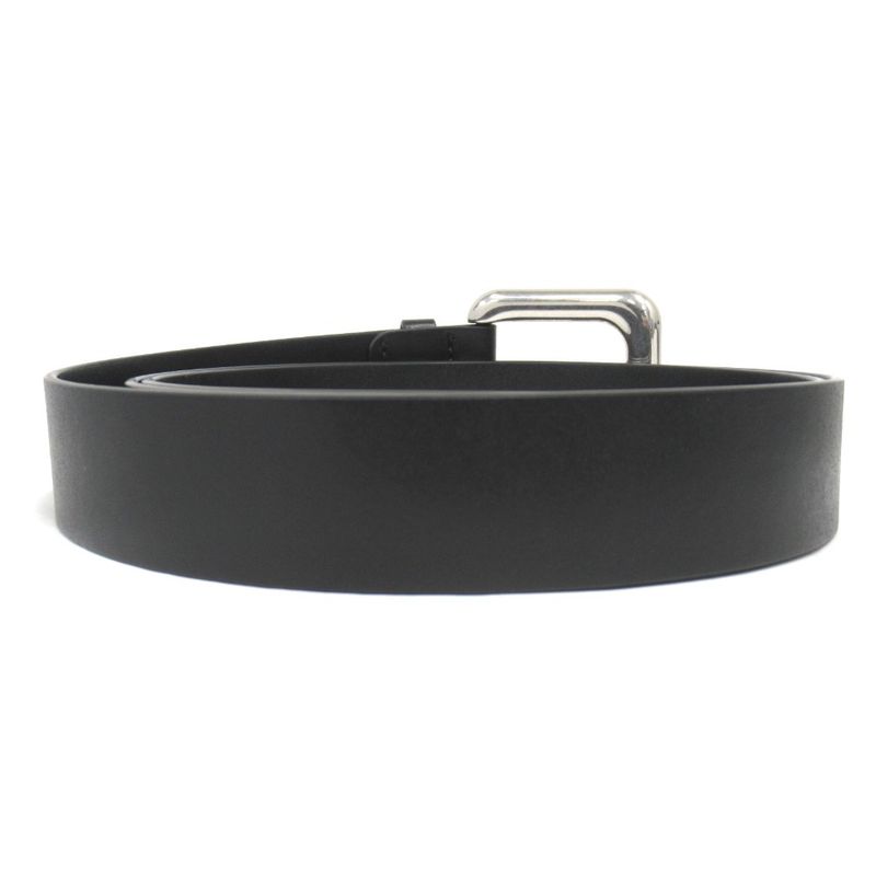 Bottega Veneta Leather Belt Square Buckle Size L Black Mens Used