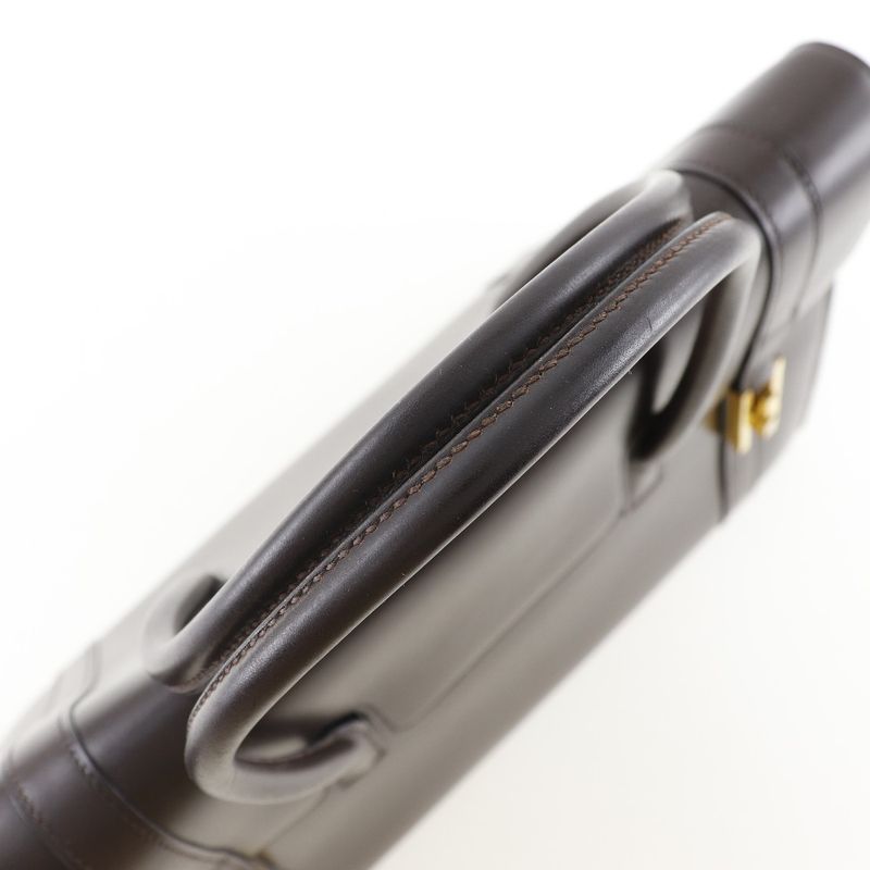 Hermes Drag 30 Box Calf Brown Women's Handbag