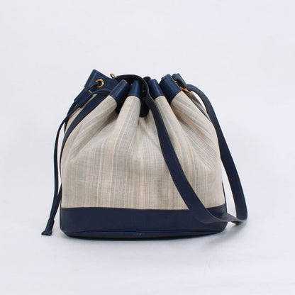 Hermes Market PM Leather and Canvas Blue Handbag