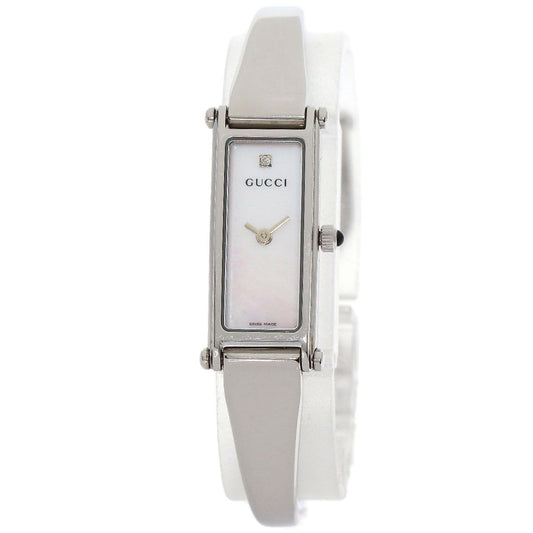 Gucci Square Face Bangle Diamond Watch SS