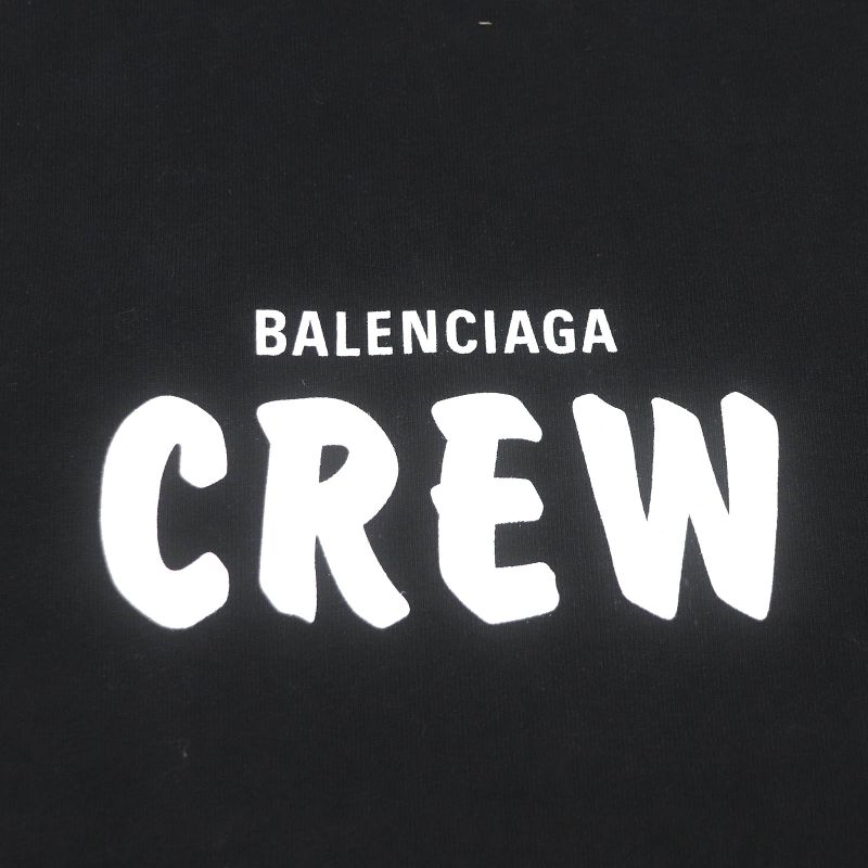 Balenciaga 20SS 620941 100% Cotton CREW Logo Print Short Sleeve Short Sleeve