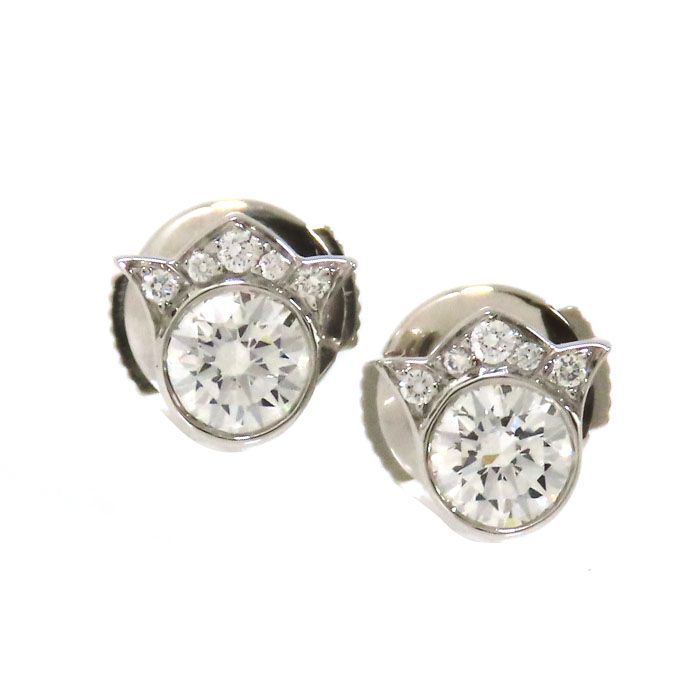 Cartier Lily Of The Valley Diamond Earrings N8032400 Pt950 Platinum Diamond