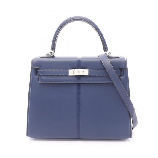 Hermes Handbag Kelly Padded 25 Blue Sapphire Leather