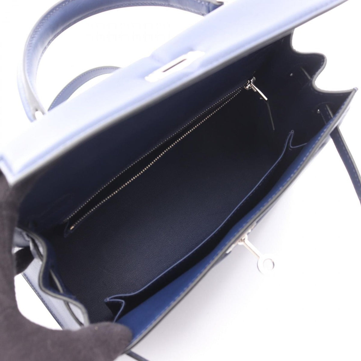 Hermes Handbag Kelly Padded 25 Blue Sapphire Leather — view 3