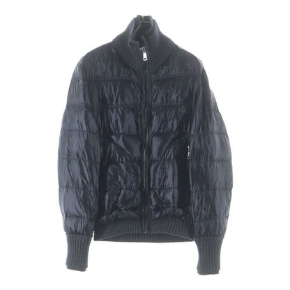 Dolce & Gabbana Knit Cut Replacement Nylon Zip Up Puffer Jacket Black