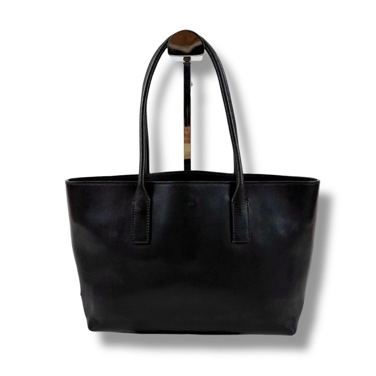 Prada Mini Tote Bag Triangle Logo Leather Black Nero Vintage — view 2