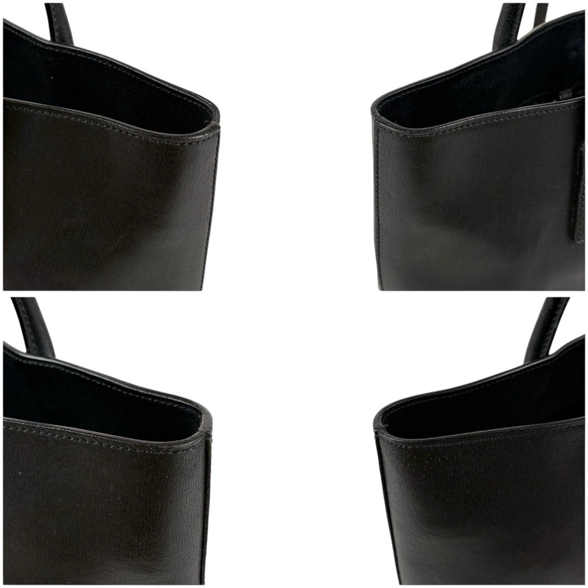 Prada Mini Tote Bag Triangle Logo Leather Black Nero Vintage — view 5