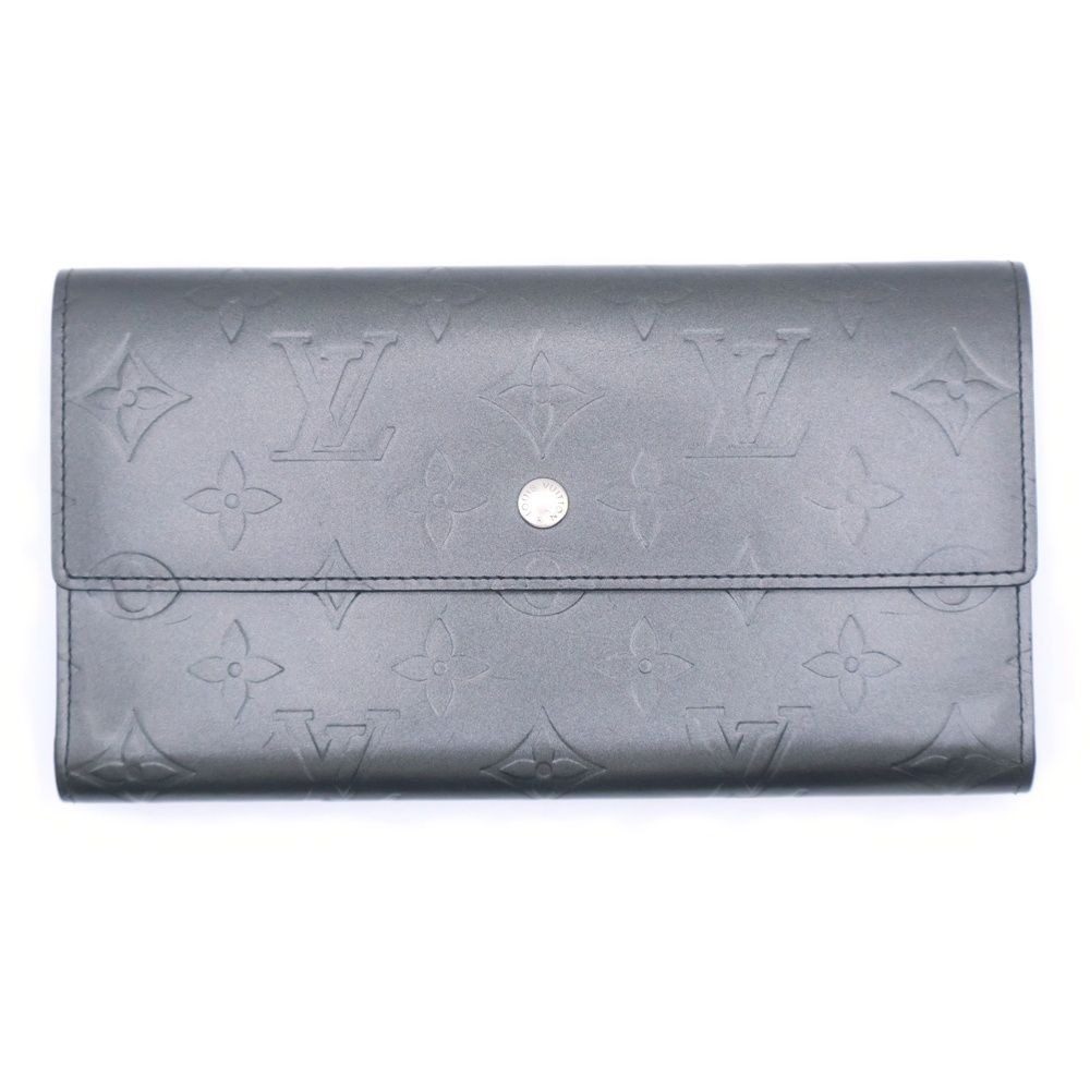 Louis Vuitton Monogram Matte Tresor International Wallet Card Case Dark Gray