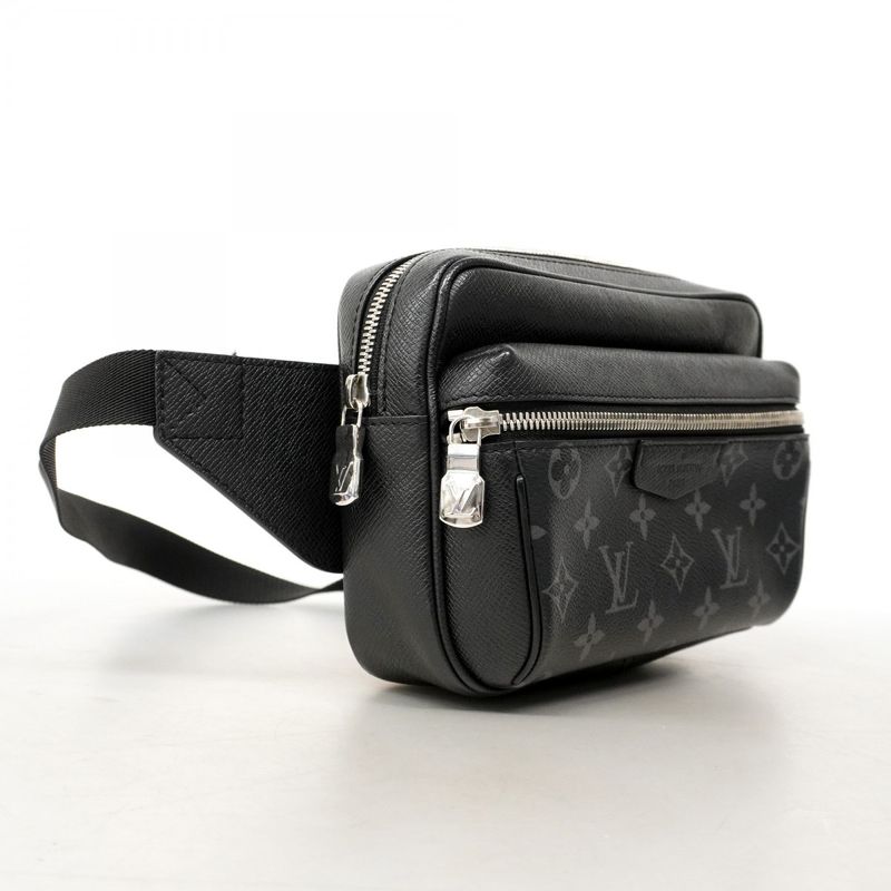 Louis Vuitton Waist Bag Taiga Llama Bum Bag Outdoor M30245 Black Men's