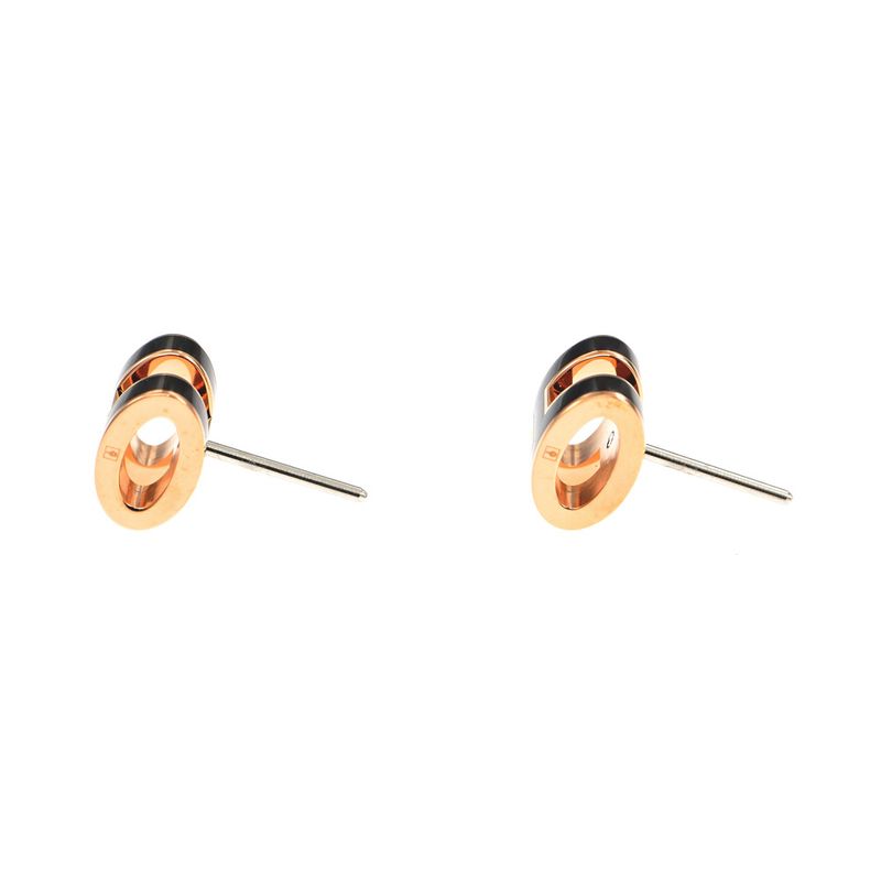 Hermes Earrings Pop Ash Pair Black Rosegold Hardware Jewelry - Others