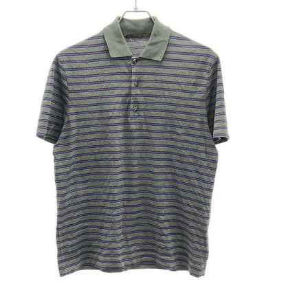Louis Vuitton 12aw Striped Polo Shirt Gray Purple XS