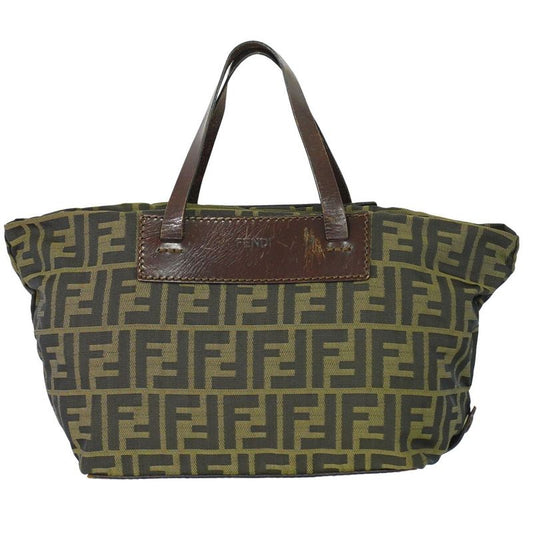 Authentic Fendi Zucca Tote Handbag Canvas Brown 15823 Zucca Bag Pre-owned