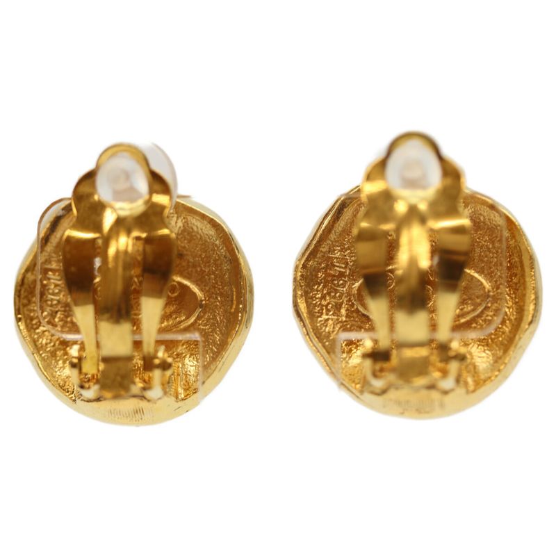 Chanel 23 Gold Lion Round Logo Earrings