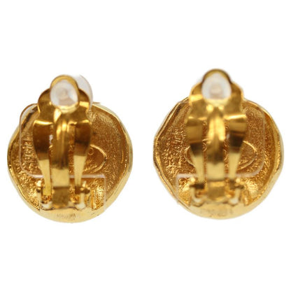 Chanel 23 Gold Lion Round Logo Earrings