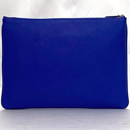 Balenciaga Clutch Bag Blue 579550 Excellent Condition Zipper Logo