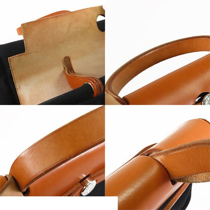 Hermes Herbag PM Black Brown Silver Toile Vache 2-Way Shoulder Bag — view 6
