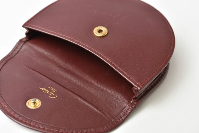 Cartier Coin Case Coin Purse Cartier Wallet Must Line Horseshoe Shape Bordeaux