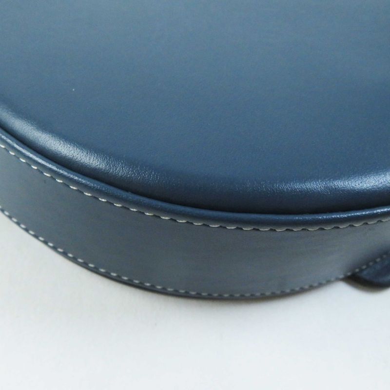 LOEWE Anagram Shape Pressed Heel Pouch/crossbody Leather Shoulder Bag Blue