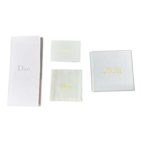 Christian DIOR Ring Accessories Jewelry Small CD Logo GP Rhinestone Gold [size