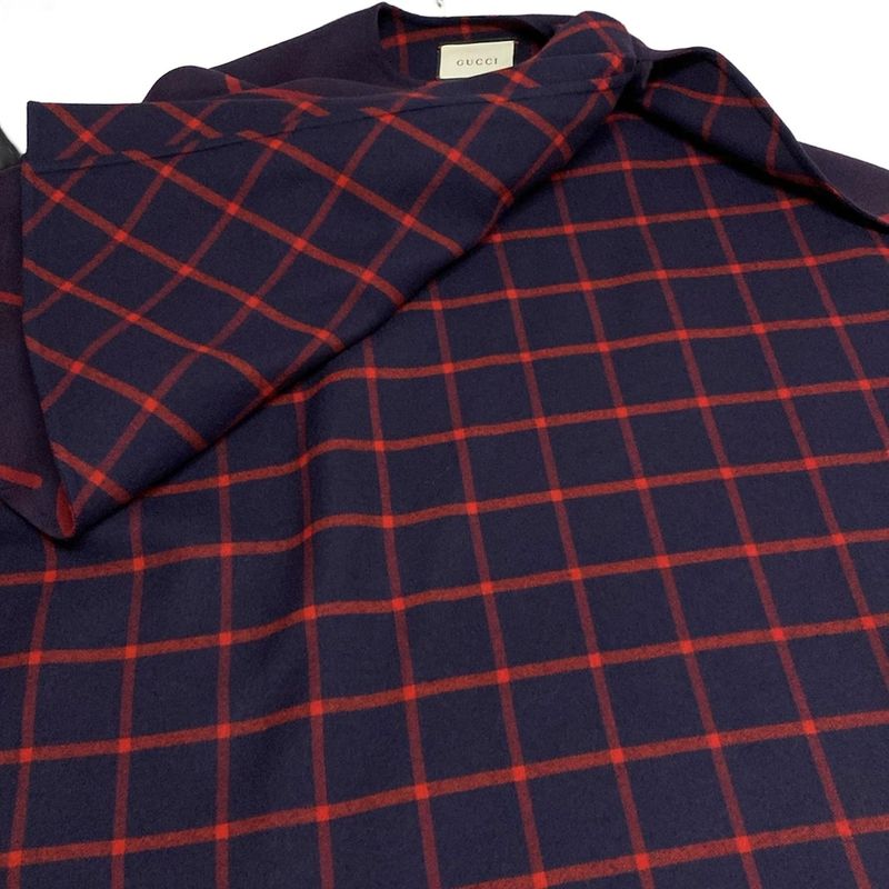 Gucci Poncho Size 36 S Women - 569213 Zabxv Purple And Red Cape/gg Pattern/check