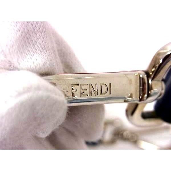 Fendi Strap Leather Shoulder Tote Bag Navy Multicolor — view 4
