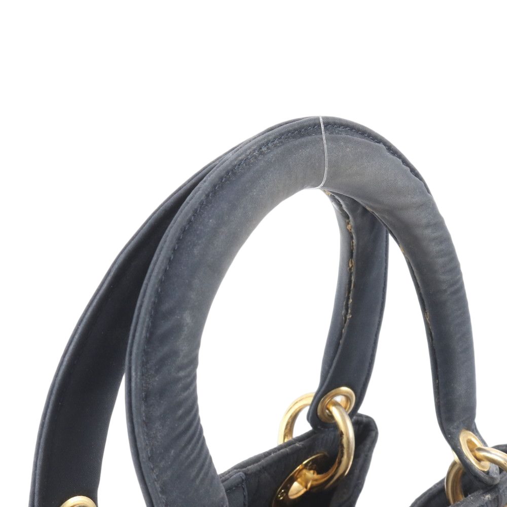 Dior Cannage Lady Dior Handbag Tote Leather Black — view 2