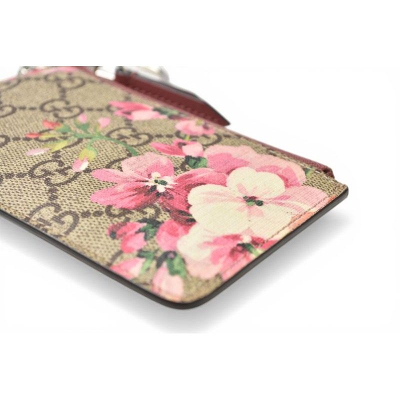 Gucci Key Case Coin with Key Ring Blooms GG Supreme Canvas Pink Multi — view 2
