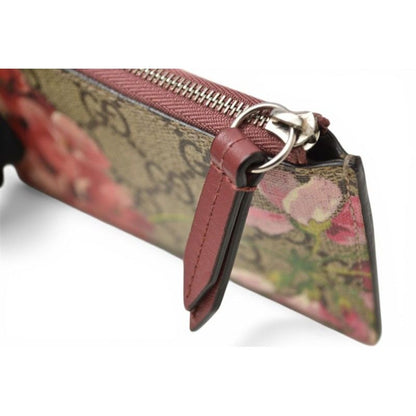 Gucci Key Case Coin with Key Ring Blooms GG Supreme Canvas Pink Multi — view 6