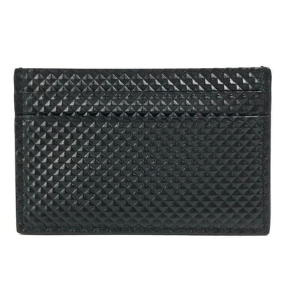 Tiffany & Co Card Case In Diamond Point Leather Black