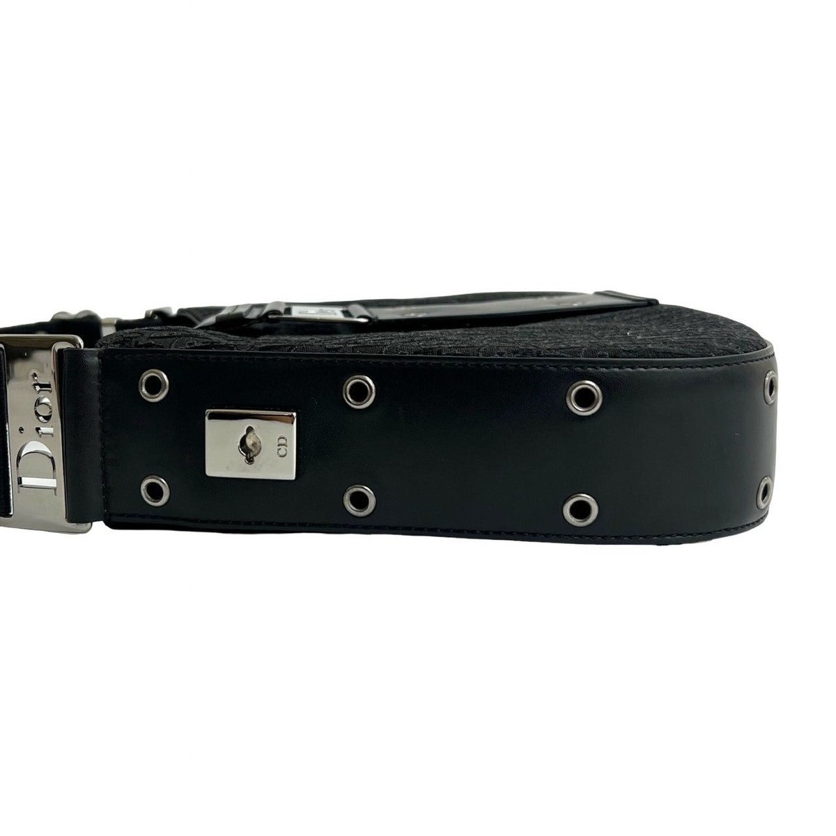 Dior Trotter Pattern Canvas Leather Shoulder Bag — view 5