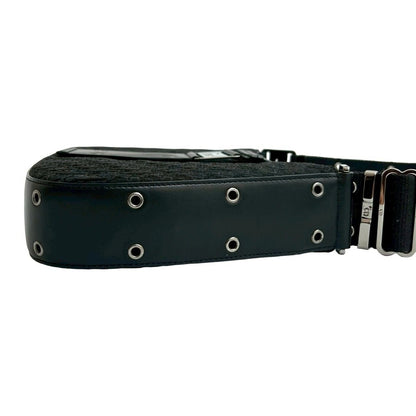 Dior Trotter Pattern Canvas Leather Shoulder Bag — view 6