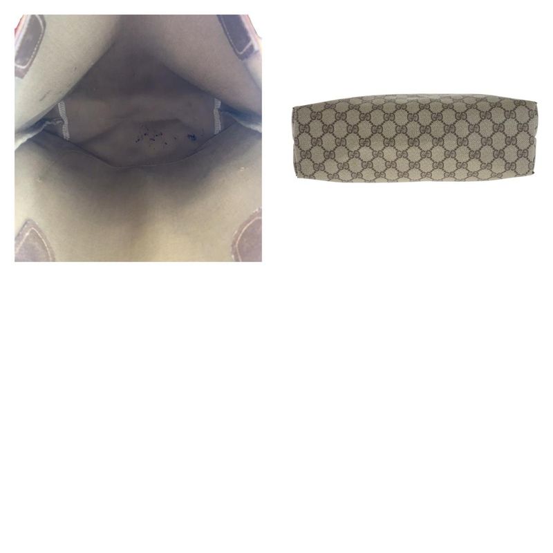 Gucci Old Gucci Sherry Line Beige Gold Hardware GG Plus/leather 3902003 Tote