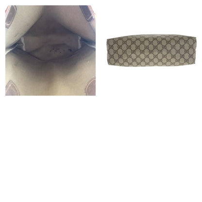 Gucci Old Gucci Sherry Line Beige Gold Hardware GG Plus/leather 3902003 Tote