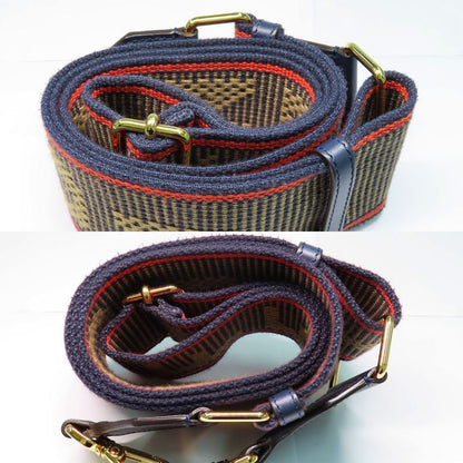 Fendi Strap Shoulder Bag Accessory Navy Logo Canvas Leather Gdhardware