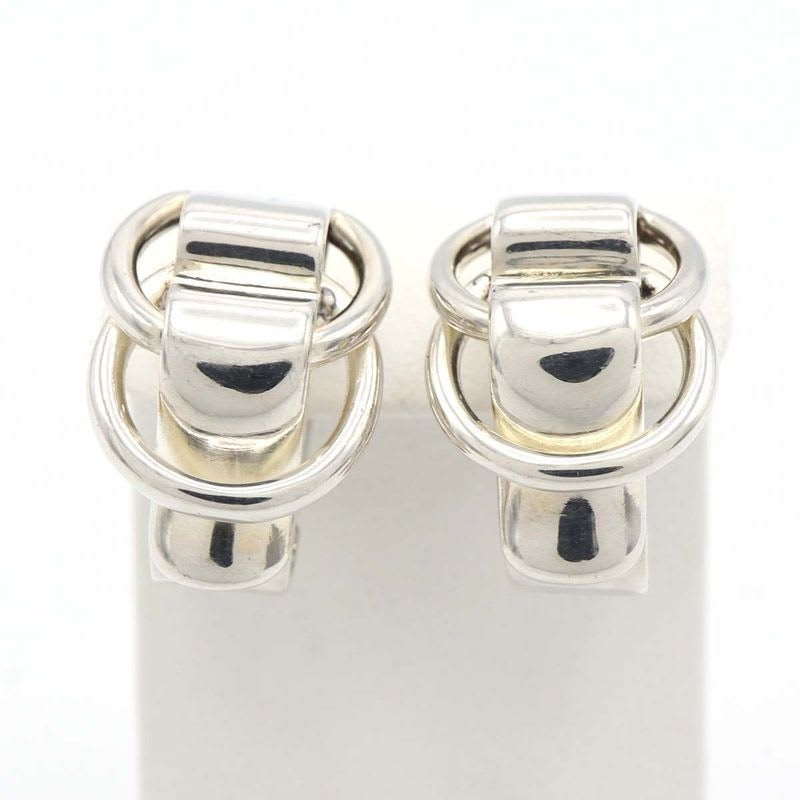 Hermes Duzano Earrings Silver 925 Hallmark Accessory 18.6 g M4407