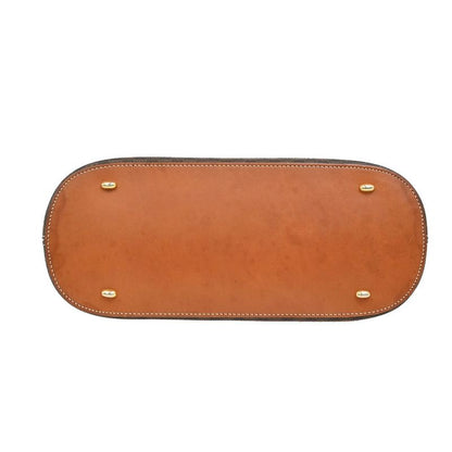 Celine Handbag Macadam Pattern Leather PVC Brown 64ka850