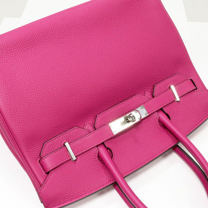 Hermes Handbag Birkin 30 Togo Rose Purple Silver Hardware