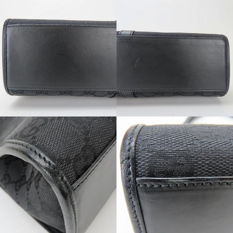 Gucci Handbag 01719 Jackie GG Canvas Black Silver Hardware Shoulder Usual Women