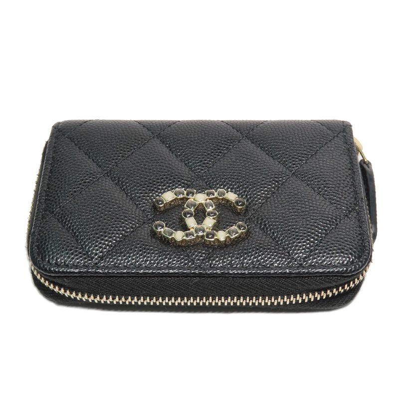 Chanel Matelasse Bijoux-zip Coin Case Black Gold Hardware Ap3607