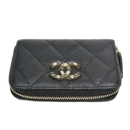 Chanel Matelasse Bijoux-zip Coin Case Black Gold Hardware Ap3607