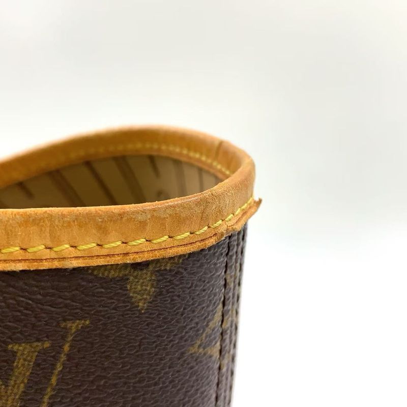 Louis Vuitton Neverfull MM Monogram Leather X PVC Brown Tote Bag Gold M40156