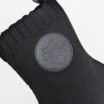 Hermes Jenna 90 Black Size 38 1 2 25cm (9.84in) Short Knit Boots