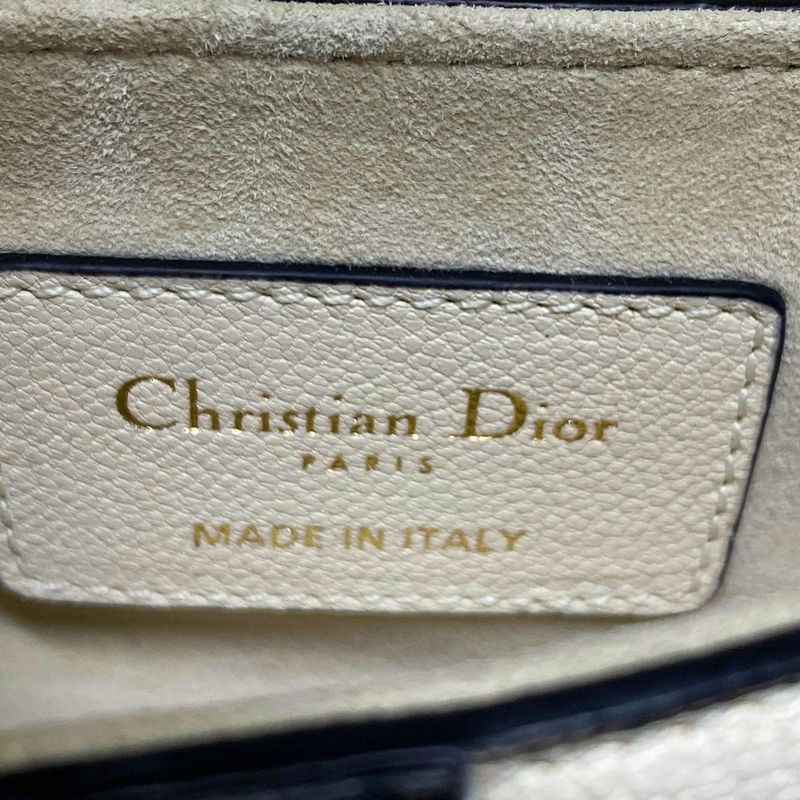 Dior/christian Dior Handbag Saddle Micro Bag White Mini Bag Leather