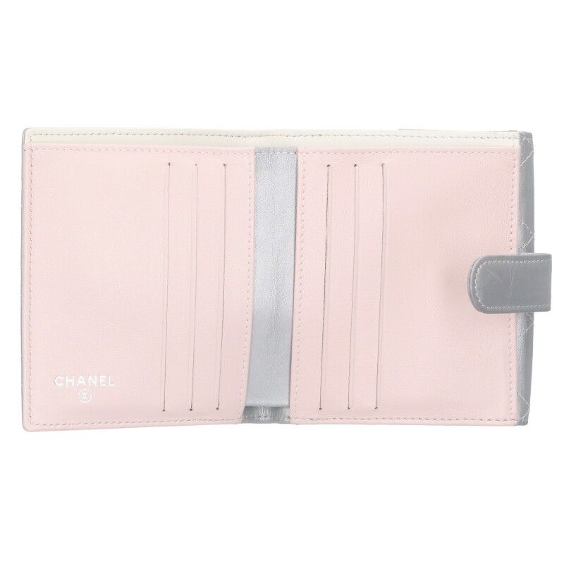 Chanel Matelasse Coco Mark W Hook Bifold Wallet Women