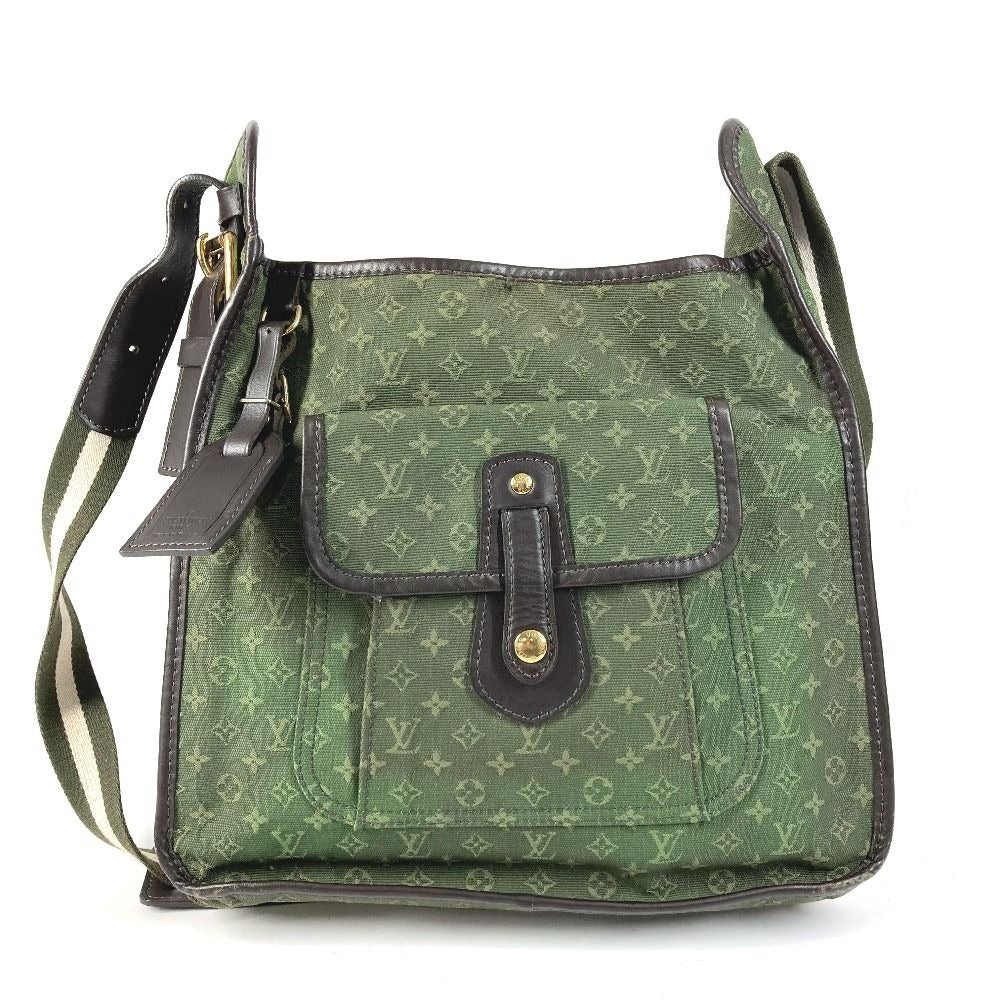 Louis Vuitton Shoulder Bag Besace Marie Kate Leather Canvas Khaki