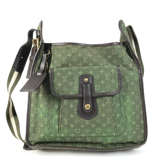 Louis Vuitton Shoulder Bag Besace Marie Kate Leather Canvas Khaki