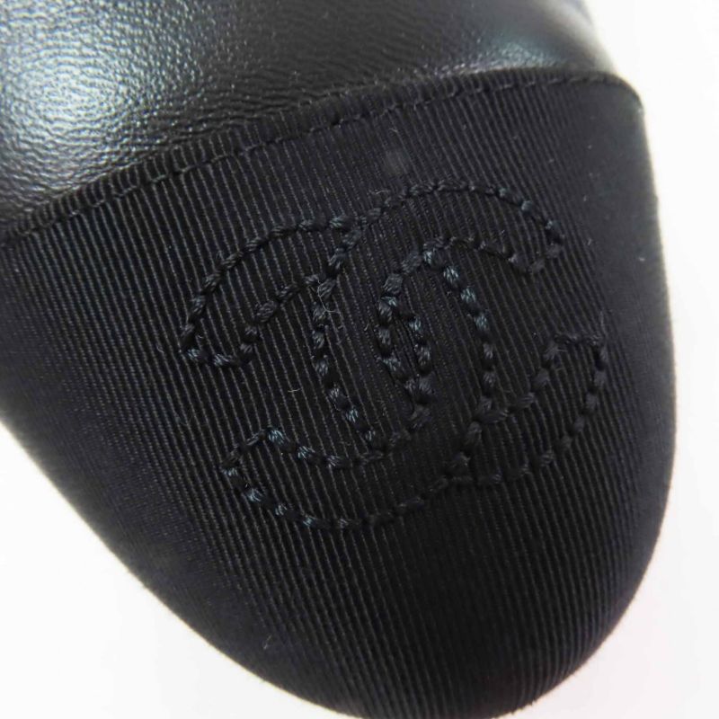 CHANEL G40154 Matelasse Heels Coco Mark Stitching Leather Pumps Black 36 With