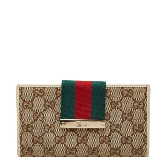 Gucci GG Canvas Sherry Line Beige Ivory Leather