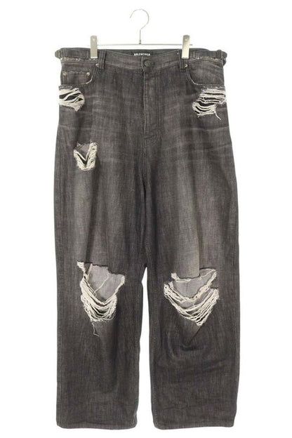 Balenciaga 23AW 697833 Txe06 Destroyed Super Large Baggy Denim Pants Men's M